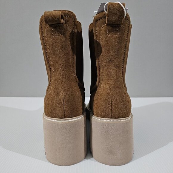 NEW Dolce Vita Hawk H20 Ankle Bootie Womens 10 Brown Suede Chelsea Waterproof - Picture 7 of 14